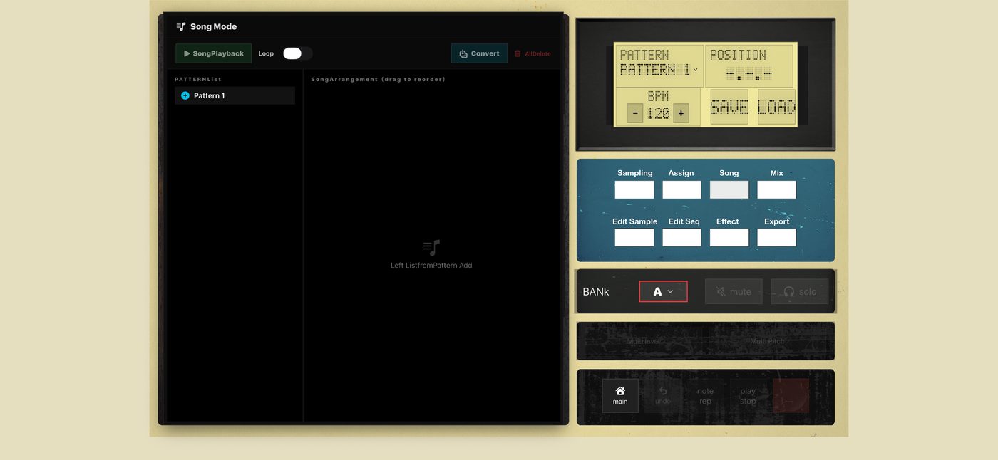 Song Mode screen