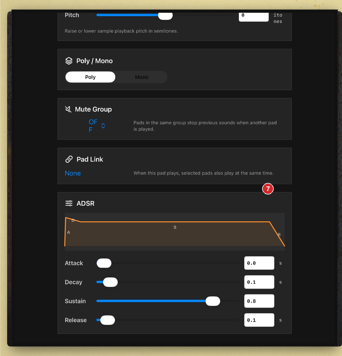 Pad settings 2